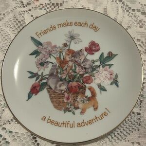 🐈💕Vintage 1985 American Greetings "Lasting Memories" Porcelain Plate - Kittens
